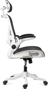 Scaun de birou ergonomic din mesh cu suport lombar și brațe rabatabile OFF 440 alb