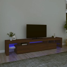 Comoda TV cu lumini LED, stejar maro, 215x36,5x40 cm 1, Stejar brun, 215 x 36.5 x 40 cm