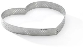 De Buyer 3099.52 ramă perforată pentru tort Heart18 cm, oțel inoxidabil