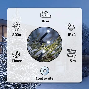 BRILAGI - LED instalație luminoasă de exterior pentru Crăciun, 800 LED, 21 m, IP44, alb rece
