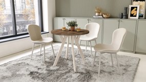 Mazzoni ALMO 80 Nuc Elegant/picioare bej - MASĂ ROTUNDĂ CU PICIOARE Y LOFT/INDUSTRIAL PENTRU BUCĂTĂRIE LIVING SAU SUFRAGERIE