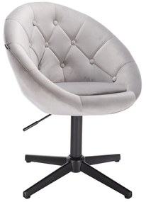 HR8516CROSS scaun Catifea Gray cu Bază Neagră