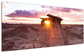 Tablou - Apus de soare în deșert (120x50 cm)