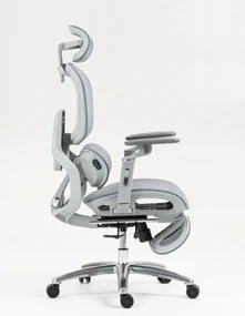 VIGOCHAIR ULTRA PRO ROLLER Scaun ergonomic, spatar reglare verticala, suport lombar cu masaj si incalzire, sezut translatie, cotiere 6D, suport picioare, Full Mesh, Gri