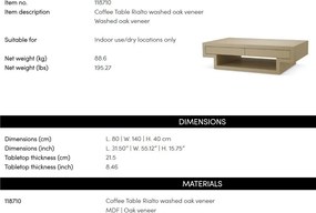 Masuta LUX stil avangardist Rialto, stejar