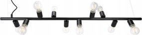 Candelabru pe cablu 10xE27/20W/230V negru