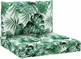 vidaXL Perne pentru paleți, 2 buc., model de frunze, țesătură oxford