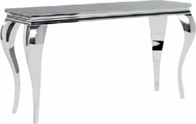 Consola PRINCE C, negru/crom, sticla securizata/metal, 120x40x78 cm