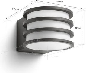 Philips - Lampă LED de perete pentru exterior Hue LUCCA, RGB, reglabilă, 1xE27/8,1W/230V, IP44