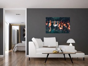 Tablou - turmă de flamingo (90x60 cm)