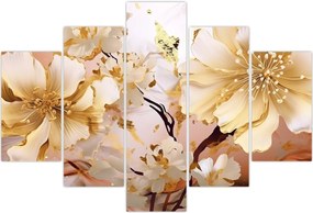 Tablou - Flori de aur (150x105 cm)