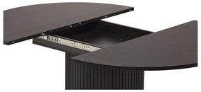 Masă de dining rotundă neagră extensibilă cu aspect de lemn de stejar ø 115 cm Malaga – Bonami Selection