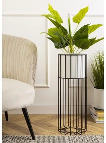 Ghiveci metalic de flori LOFT 55x20 cm negru/alb