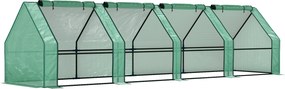 Outsunny Mini Seră Portable Tunel pentru Creșterea Plantelor și Florilor cu Uși Rulabile cu Fermoar, Verde | Aosom Romania