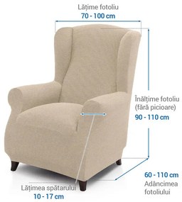 Huse super elastice HARMONIA smântânii fotoliu clasic (l. 70 - 100 cm)