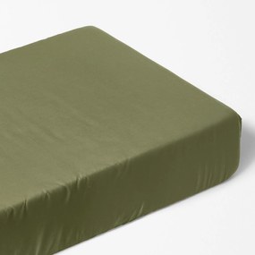 Goldea cearceaf de pat 100% bumbac cu elastic - măslin 120 x 200 cm