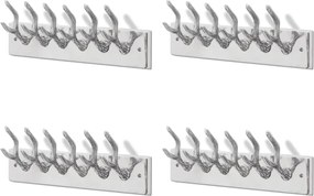 vidaXL Cuiere de haine, 4 buc., argintiu, aluminiu