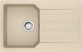Chiuveta bucatarie compozit Franke City Avena 1 cuva cu picurator 78x50 cm reversibila finisaj bej mat