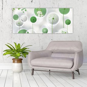 Tablou - Flori în cercuri (120x50 cm)