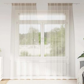 vidaXL Perdele cu perdele 2 pcs Nisip 140 x 245 cm Poliester