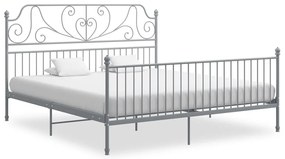 vidaXL Cadru de pat, gri, 200x200 cm, metal