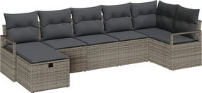 vidaXL Set de canapea cu pernă 5 pcs poliratan