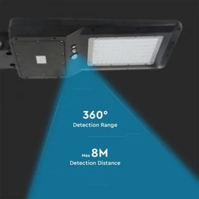 Lampă stradală solară LED cu senzor, 40W, 9,6V, IP65, 4000K + telecomandă
