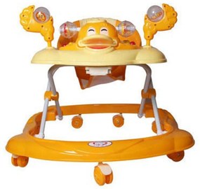 Premergator Reglabil in 3 Trepte Baby Care™ , Ratusca, Pliabil, 8 Roti,Cu Melodii, Galben