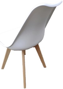 Scaune de sufragerie 4buc alb-gri, stil scandinav Basic