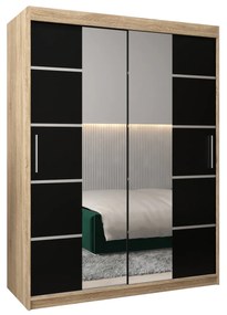 Dulap de haine 150 cm Verika 4 150 (stejar sonoma + negru). 1064285