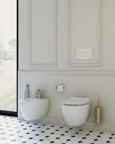 🚽 Perie de toaletă TEMISTO, montaj pe perete, finisaj alamă șlefuită – Cod ADT_M721