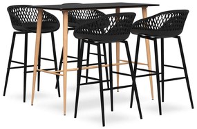 3057459 vidaXL Set mobilier de bar, 5 piese, negru