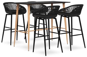 vidaXL Set mobilier de bar, 5 piese, negru