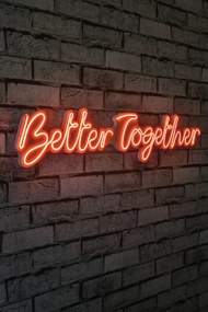 Decoratiune luminoasa LED de perete Better Together Rosu 84x16x2 cm