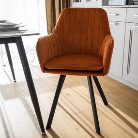 Scaun de design, ţesătură Velvet teracot, AURIL