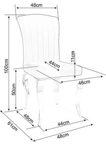 Scaun de bucaterie Prince Velvet, gri