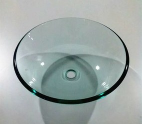 Lavoar pe blat Inter Ceramic din sticla rotund transparent lucios 42 cm