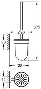 Perie Wc Grohe Essentials Cube,prindere pe perere-40513001