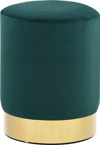vidaXL Taburet, verde închis și auriu, catifea 28 x 36 cm