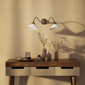 Aplica de perete din alama si sticla design vintage Sofia