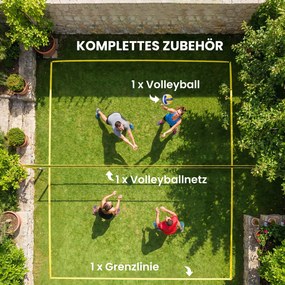 SPORTNOW Set plasă volei Portabil Set pentru volei cu stâlpi din oțel reglabili pe înălțime Geantă de transport 950 x 100 x 248 cm Negru | Aosom Romania