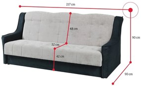 Supermobel Canapea extensibilă tapițată NIAGARA, 217x90x90, ibiza 17/ibiza 15