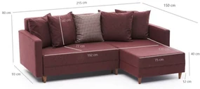 Coltar Extensibil Aydam Right, Poliester, Bordo