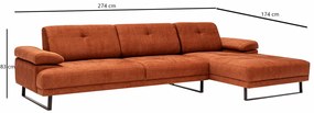 Canapea de colț Mustang mic drept Orange