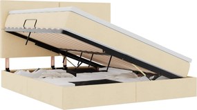 vidaXL Pat cu saltea și spațiu de depozitare Creme 180 x 200 cm