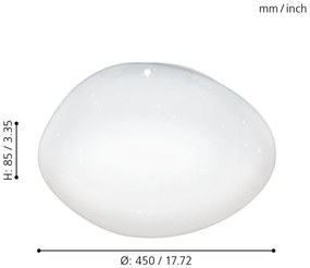 Eglo 97577 - Plafonieră LED reglabilă SILERAS, 21 W, 230 V, Ø 45 cm