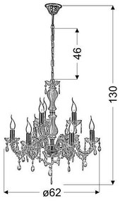 Lustră pe lanț MARIA TERESA 8xE14/40W/230V