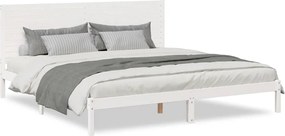 vidaXL Cadru pat foarte lung fără saltea, alb, 180x220 cm lemn masiv