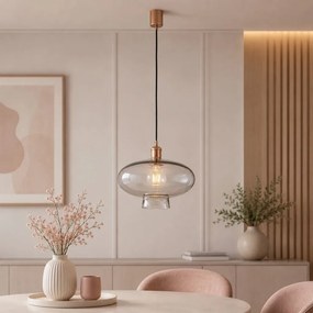 Lustra/pendul design decorativ TRESCO cupru/fumuriu