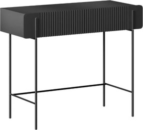 Masă de toaletă Malmi 100 cm - negru mat / picioare negre
